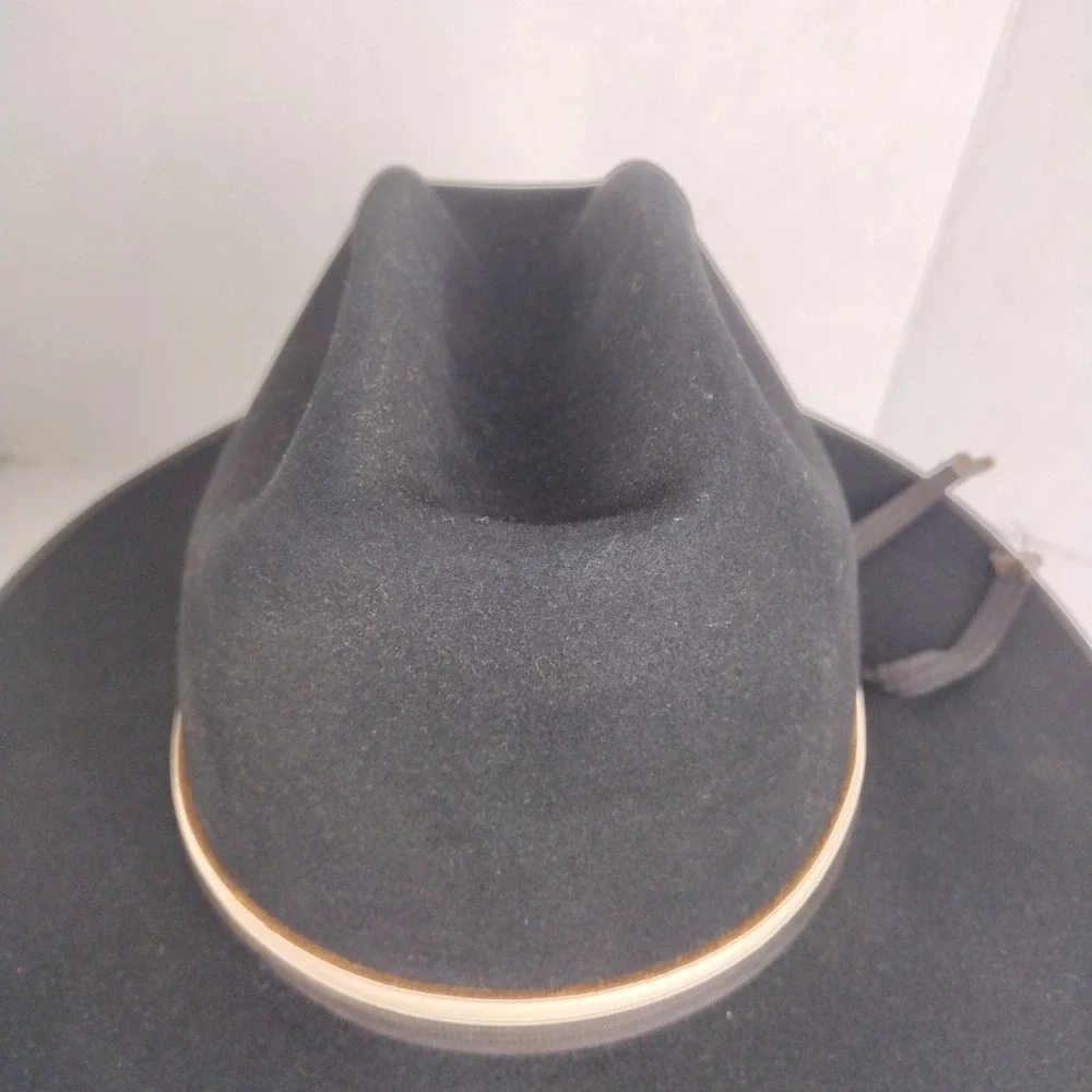 Vintage John B. Stetson 3X XXX Cowboy western black Hat SZ 7 Cheyenne Wyoming